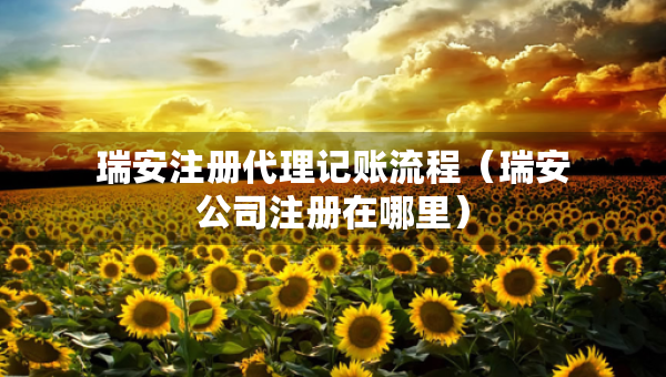 瑞安注冊代理記賬流程（瑞安公司注冊在哪里）