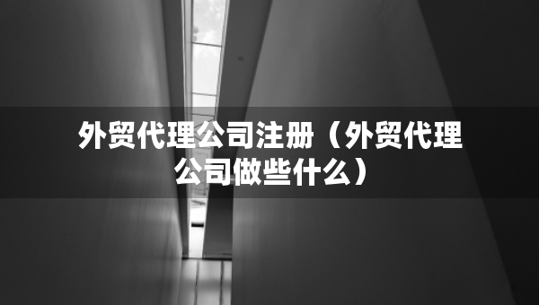 外貿(mào)代理公司注冊(cè)（外貿(mào)代理公司做些什么）