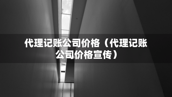 代理記賬公司價(jià)格（代理記賬公司價(jià)格宣傳）