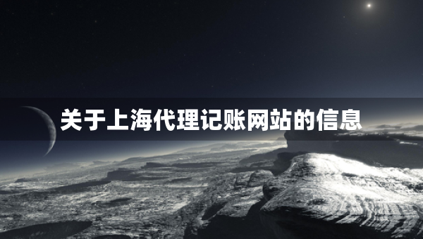 關(guān)于上海代理記賬網(wǎng)站的信息