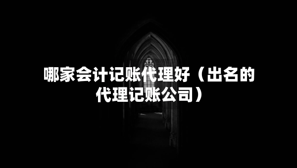 哪家會計記賬代理好（出名的代理記賬公司）