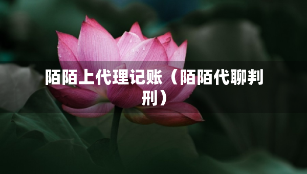 陌陌上代理記賬（陌陌代聊判刑）