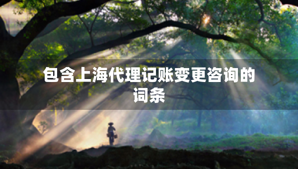 包含上海代理記賬變更咨詢的詞條