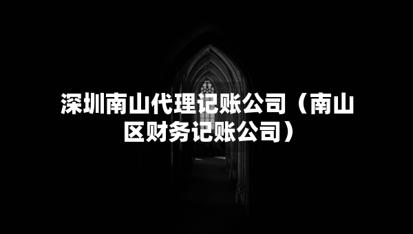 深圳南山代理記賬公司（南山區(qū)財務(wù)記賬公司）