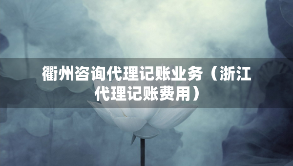 衢州咨詢代理記賬業(yè)務(wù)（浙江代理記賬費用）