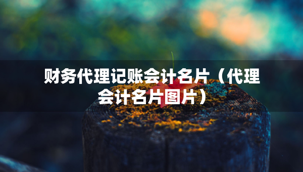 財務代理記賬會計名片（代理會計名片圖片）