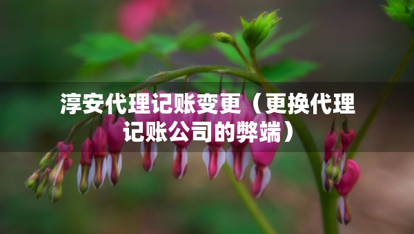 淳安代理記賬變更（更換代理記賬公司的弊端）