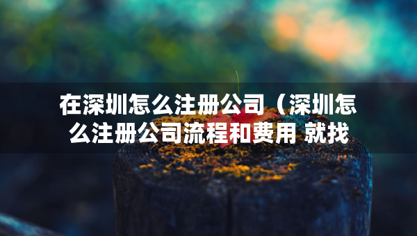 在深圳怎么注冊公司（深圳怎么注冊公司流程和費用 就找三合一企服）