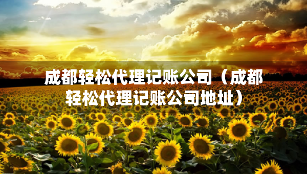 成都輕松代理記賬公司（成都輕松代理記賬公司地址）