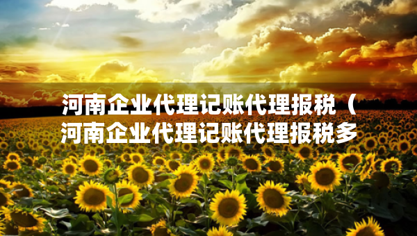 河南企業(yè)代理記賬代理報稅（河南企業(yè)代理記賬代理報稅多少）