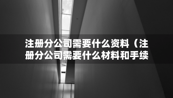 注冊分公司需要什么資料（注冊分公司需要什么材料和手續(xù)）