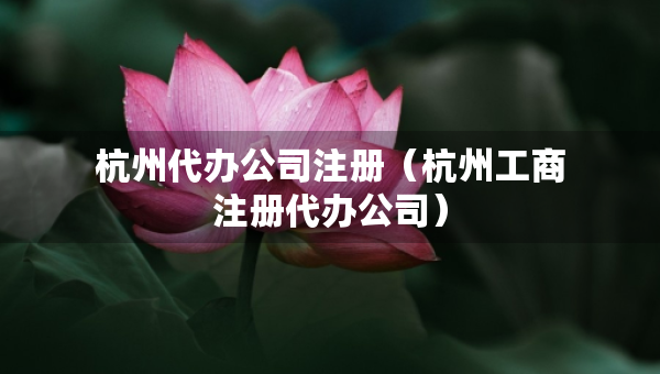 杭州代辦公司注冊（杭州工商注冊代辦公司）