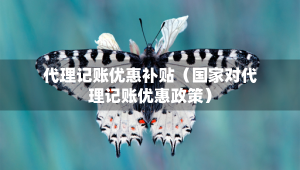 代理記賬優(yōu)惠補貼（國家對代理記賬優(yōu)惠政策）