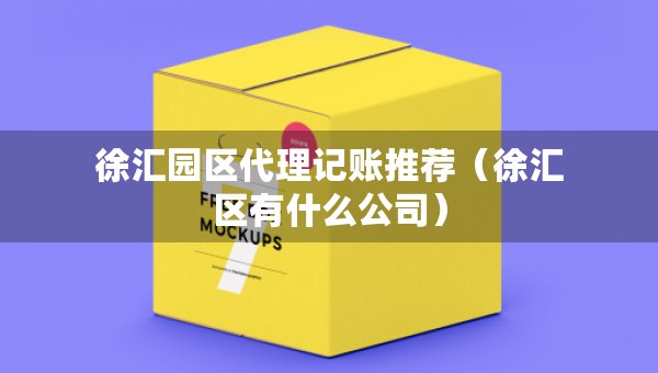 徐匯園區(qū)代理記賬推薦（徐匯區(qū)有什么公司）