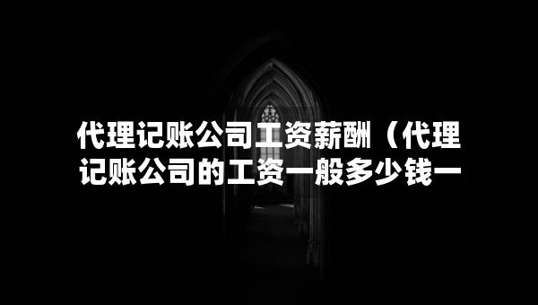 代理記賬公司工資薪酬（代理記賬公司的工資一般多少錢一個月）
