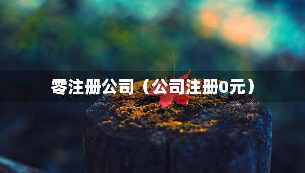 零注冊公司（公司注冊0元）