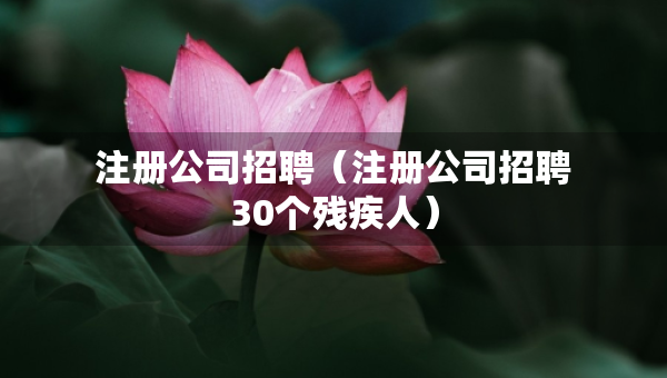 注冊(cè)公司招聘（注冊(cè)公司招聘30個(gè)殘疾人）