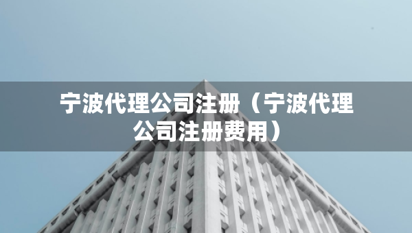 寧波代理公司注冊(cè)（寧波代理公司注冊(cè)費(fèi)用）