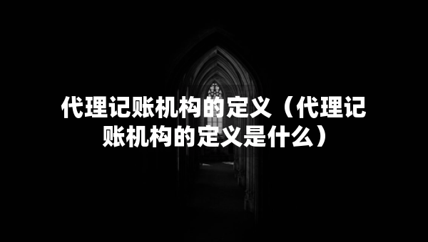 代理記賬機構(gòu)的定義（代理記賬機構(gòu)的定義是什么）