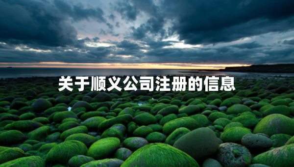 關(guān)于順義公司注冊的信息