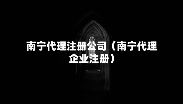 南寧代理注冊公司（南寧代理企業(yè)注冊）