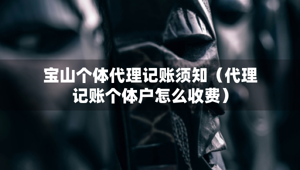 寶山個(gè)體代理記賬須知（代理記賬個(gè)體戶怎么收費(fèi)）