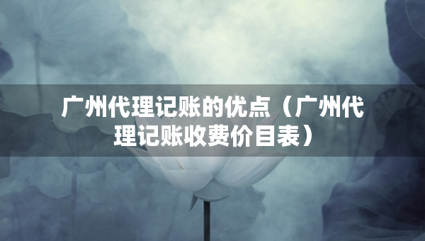 廣州代理記賬的優(yōu)點（廣州代理記賬收費價目表）