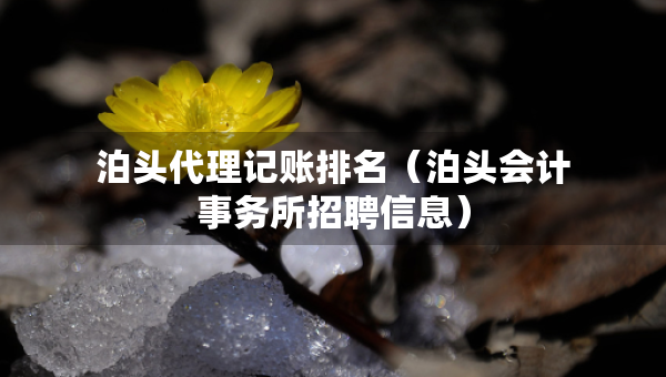 泊頭代理記賬排名（泊頭會計事務(wù)所招聘信息）