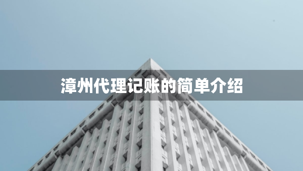漳州代理記賬的簡單介紹