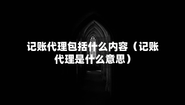 記賬代理包括什么內(nèi)容（記賬代理是什么意思）