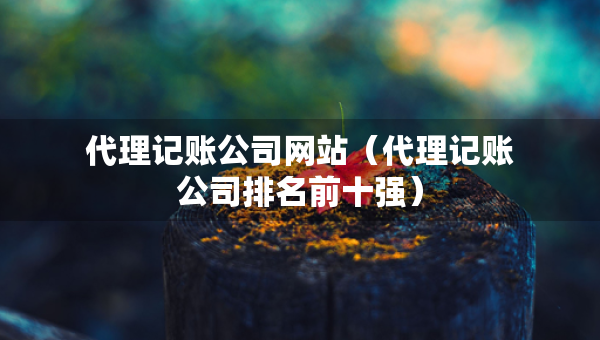 代理記賬公司網(wǎng)站（代理記賬公司排名前十強(qiáng)）
