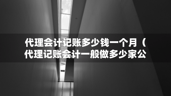 代理會計記賬多少錢一個月（代理記賬會計一般做多少家公司）
