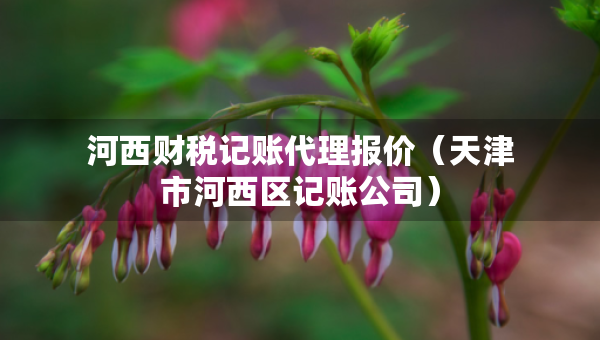 河西財稅記賬代理報價（天津市河西區(qū)記賬公司）