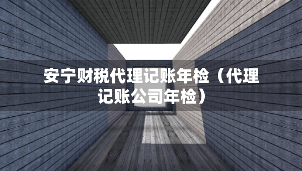 安寧財(cái)稅代理記賬年檢（代理記賬公司年檢）
