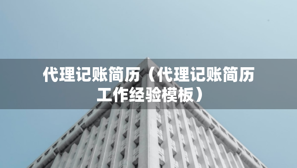 代理記賬簡歷（代理記賬簡歷工作經(jīng)驗(yàn)?zāi)０澹? title=