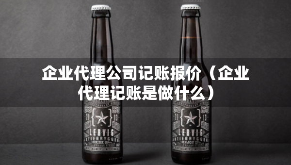 企業(yè)代理公司記賬報價（企業(yè)代理記賬是做什么）