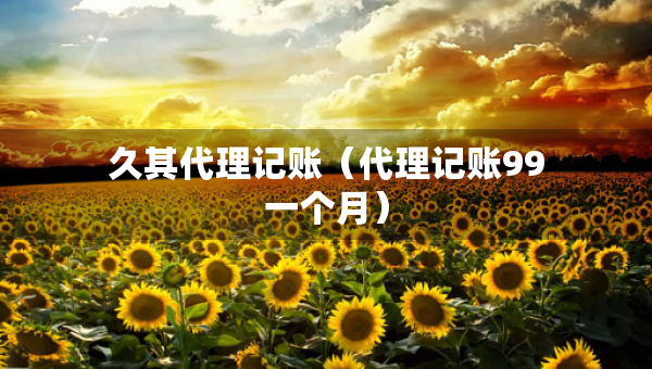久其代理記賬（代理記賬99一個月）