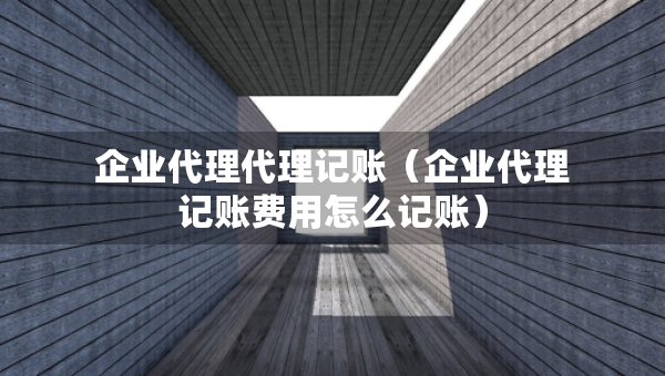 企業(yè)代理代理記賬（企業(yè)代理記賬費用怎么記賬）