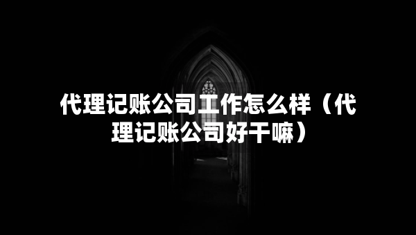 代理記賬公司工作怎么樣（代理記賬公司好干嘛）