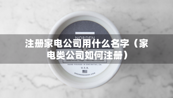 注冊家電公司用什么名字（家電類公司如何注冊）