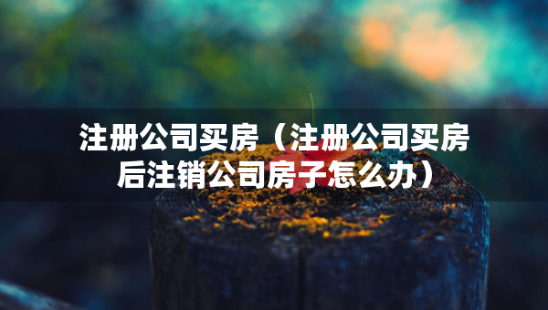 注冊公司買房（注冊公司買房后注銷公司房子怎么辦）