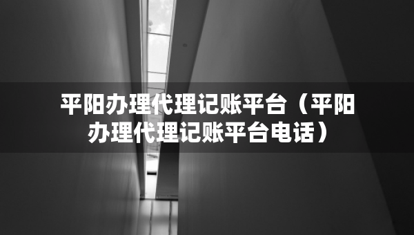 平陽辦理代理記賬平臺（平陽辦理代理記賬平臺電話）