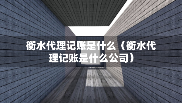 衡水代理記賬是什么（衡水代理記賬是什么公司）