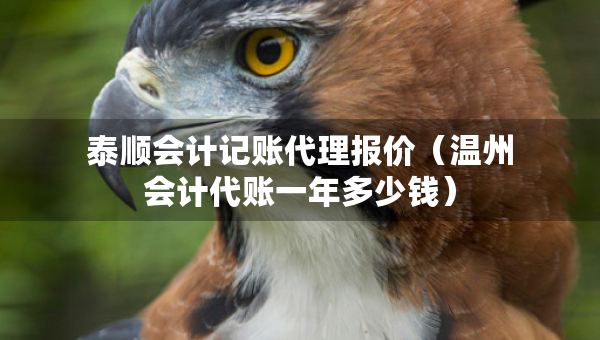 泰順會計記賬代理報價（溫州會計代賬一年多少錢）