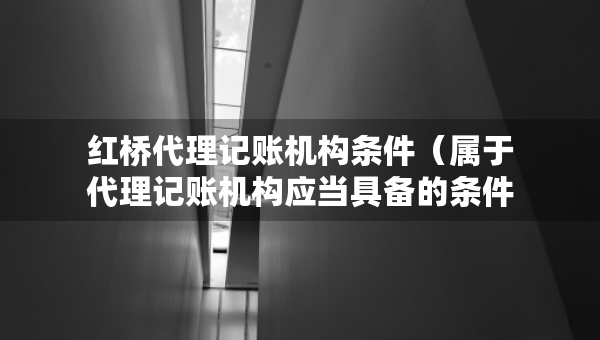 紅橋代理記賬機構條件（屬于代理記賬機構應當具備的條件有）