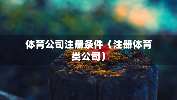體育公司注冊條件（注冊體育類公司）