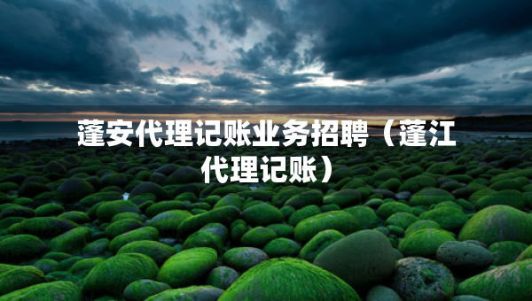 蓬安代理記賬業(yè)務(wù)招聘（蓬江代理記賬）