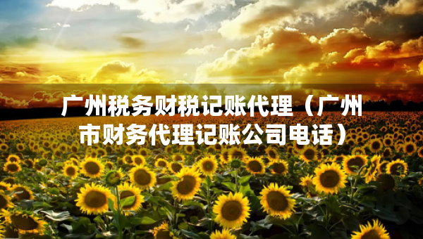 廣州稅務(wù)財(cái)稅記賬代理（廣州市財(cái)務(wù)代理記賬公司電話）