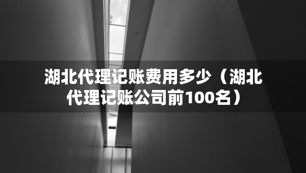 湖北代理記賬費用多少（湖北代理記賬公司前100名）