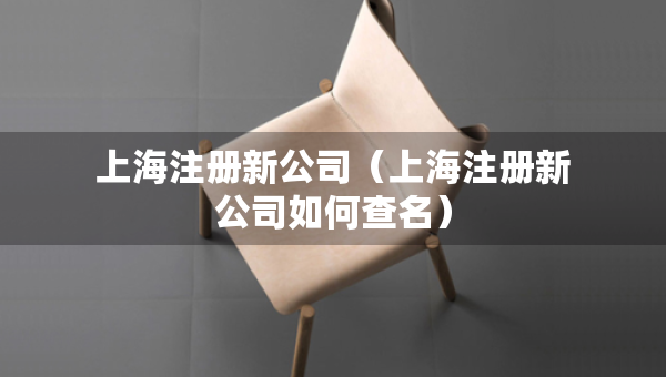 上海注冊新公司（上海注冊新公司如何查名）